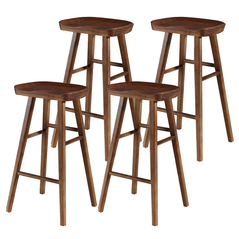 Taburete de bar de madera maciza de estilo moderno con reposapiés, taburete de bar simple para sala de estar, 30 pulgadas