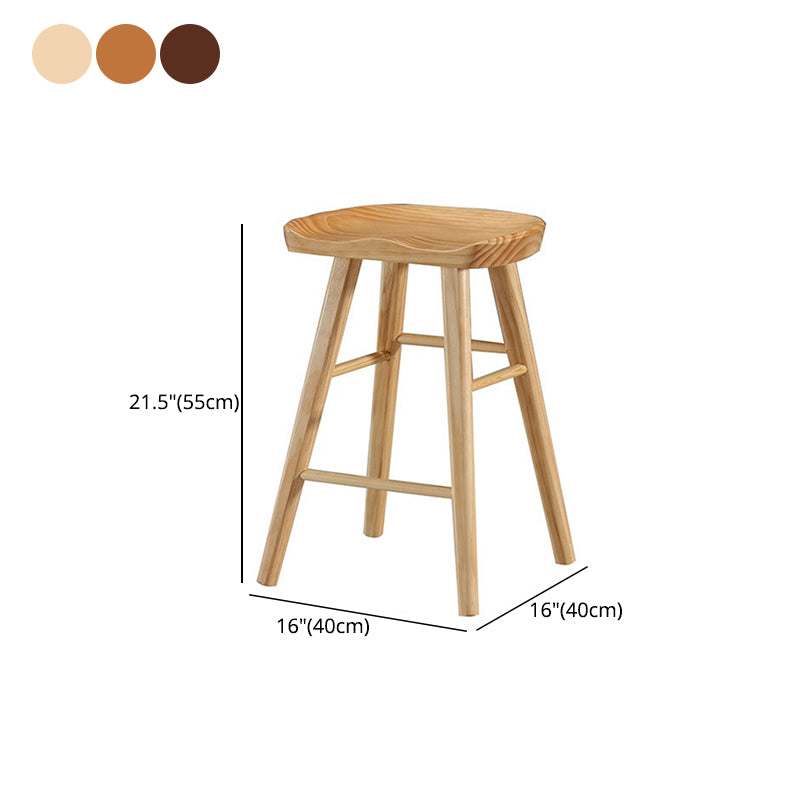 Taburete de bar de madera maciza de estilo moderno con reposapiés, taburete de bar simple para sala de estar, 30 pulgadas