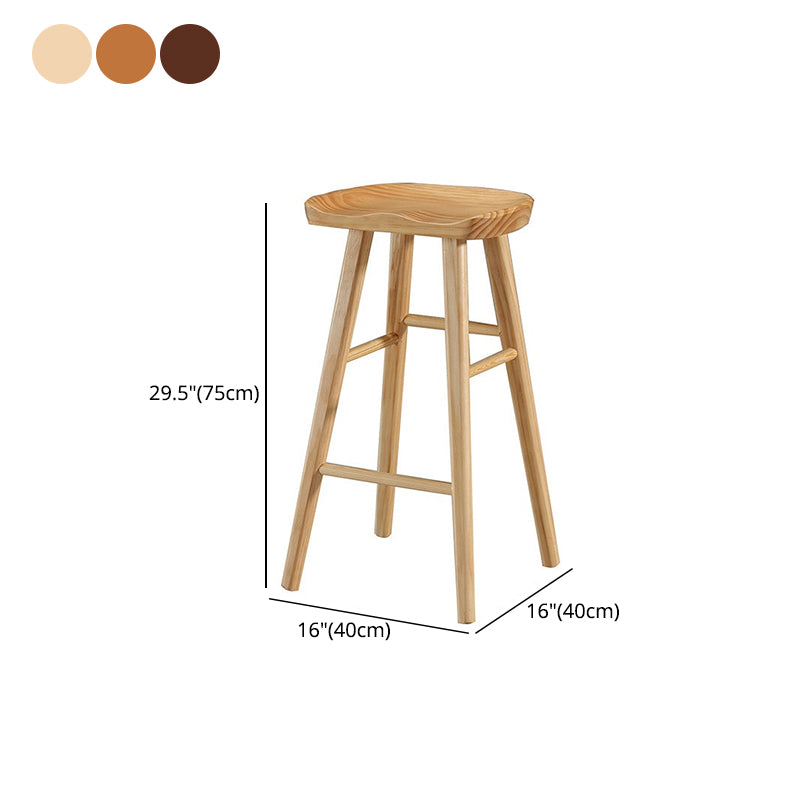 Taburete de bar de madera maciza de estilo moderno con reposapiés, taburete de bar simple para sala de estar, 30 pulgadas