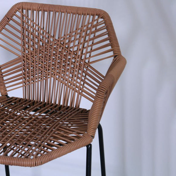 Moderne Armlehre Rückenlehne Theke Stuhl Iron Balcony Barhocker mit Rattansitz und Pedal