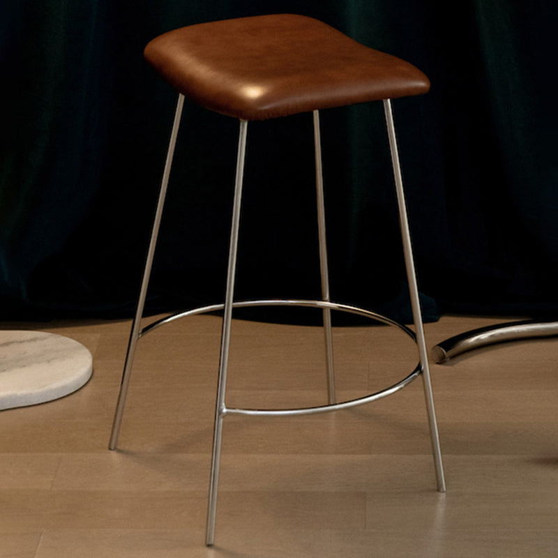 Nordic Style Leather Upholstered Barstool 4 Feet 27-inch Bar Stool for Dinning Room