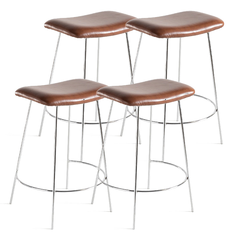 Nordic Style Leather Upholstered Barstool 4 Feet 27-inch Bar Stool for Dinning Room