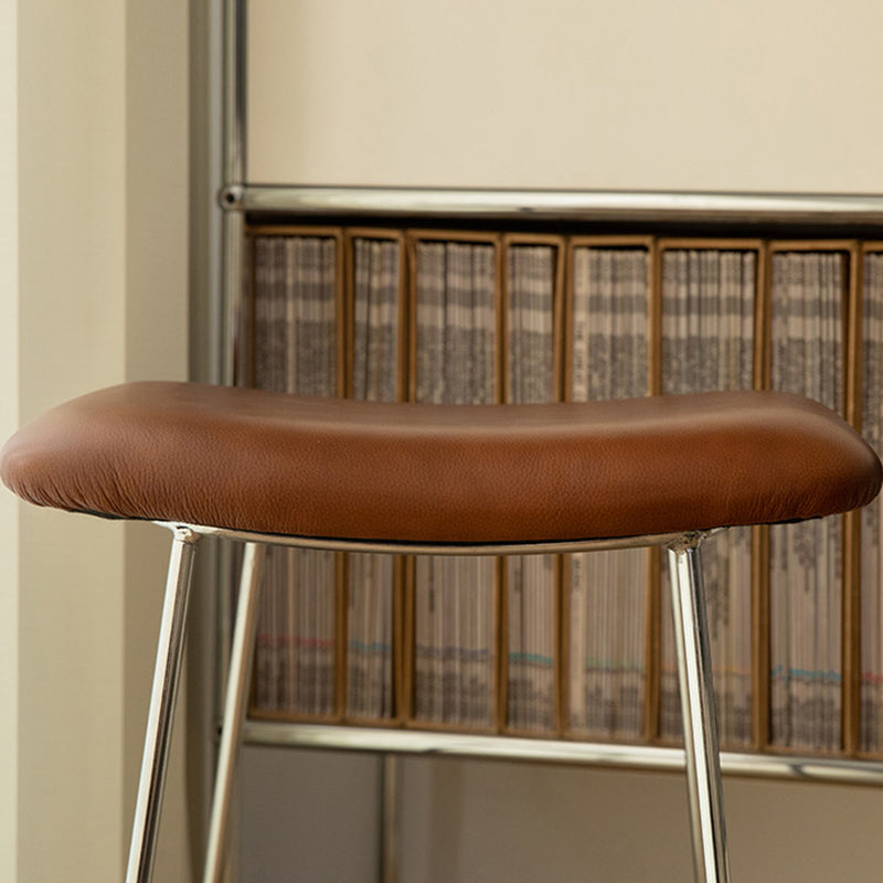 Nordic Style Leather Upholstered Barstool 4 Feet 27-inch Bar Stool for Dinning Room