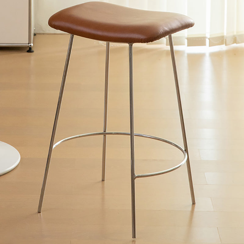 Nordic Style Leather Upholstered Barstool 4 Feet 27-inch Bar Stool for Dinning Room