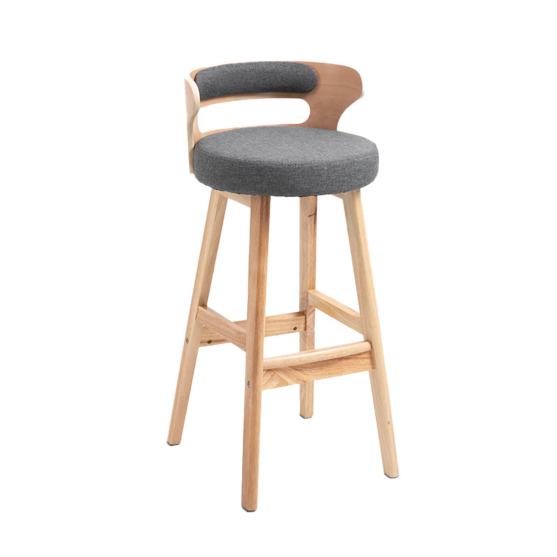 Taburetes de barra de barras de madera maciza contemporánea con espalda baja