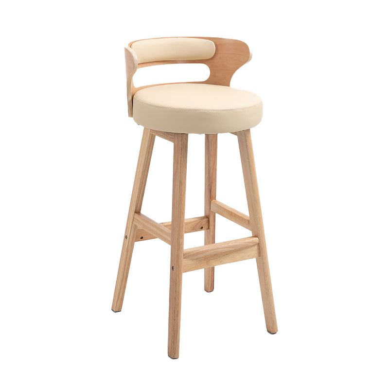 Taburetes de barra de barras de madera maciza contemporánea con espalda baja
