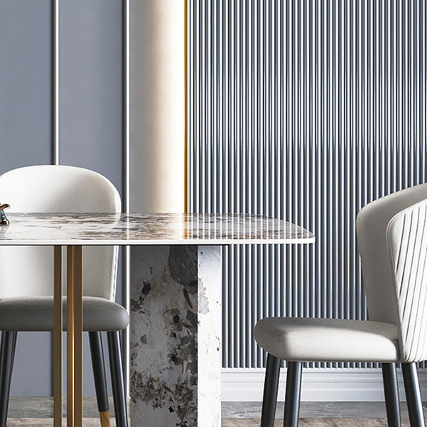 Glam Style 1/4/5/6/7 Pieces Dining Set Rectangle Sintered Stone Dining Table Set