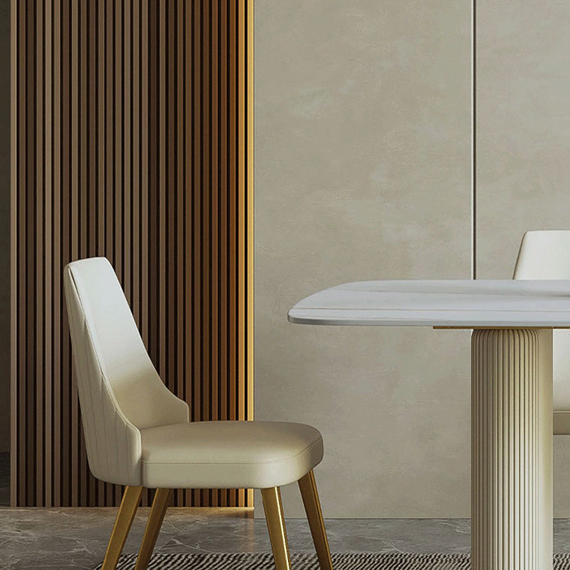 1/2/5/7 Pièces Ensemble de restauration Glam Style Rectangle Table de table à manger en pierre fritté