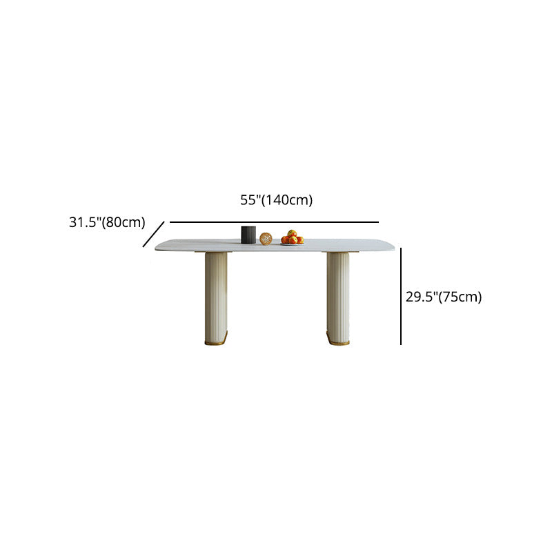 1/2/5/7 Pièces Ensemble de restauration Glam Style Rectangle Table de table à manger en pierre fritté