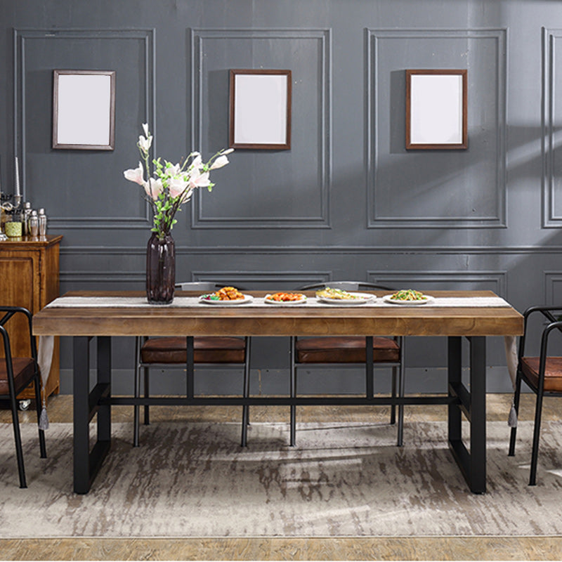 Industrial 1/2/3/5 Pieces Dining Table Set Solid Wood Top Dining Table and Chairs