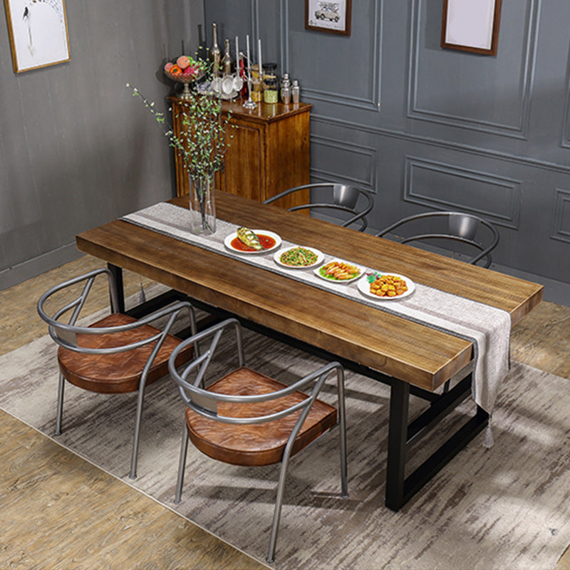 Industrial 1/2/3/5 Pieces Dining Table Set Solid Wood Top Dining Table and Chairs