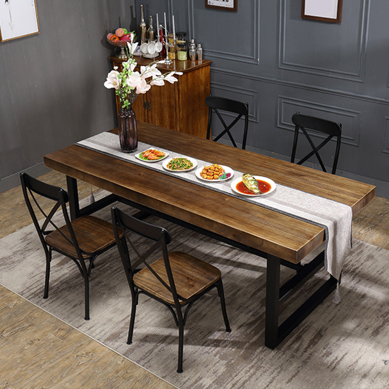 Industrial 1/2/3/5 Pieces Dining Table Set Solid Wood Top Dining Table and Chairs