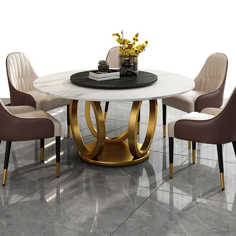 1/2/5/6/7 Pieces Round Modern Marble Furniture Standard Height Dining Table Set