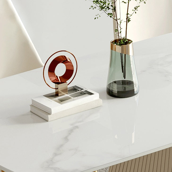 Nordic 1/4/5/6/7 Pièces meubles Table à manger en pierre fritté avec chaises en cuir