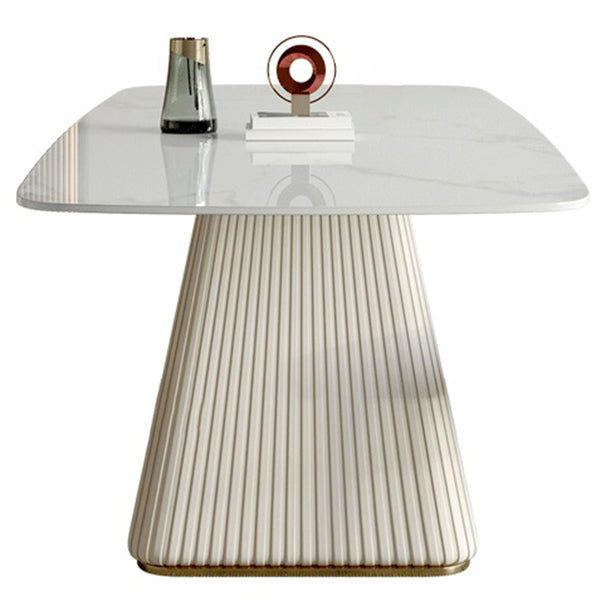 Nordic 1/4/5/6/7 Pièces meubles Table à manger en pierre fritté avec chaises en cuir