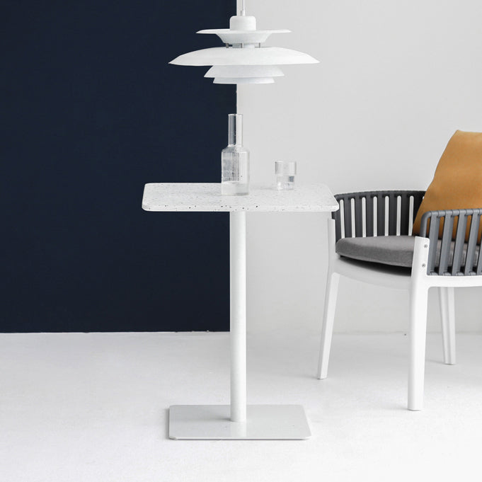 Vierkante voetstuk eettafel Stenen eettafel in industriële stijl voor thuis