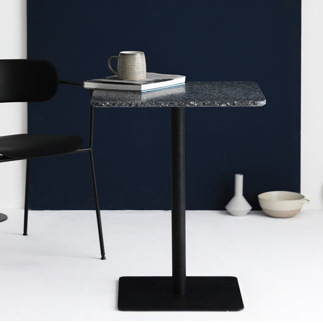 Vierkante voetstuk eettafel Stenen eettafel in industriële stijl voor thuis
