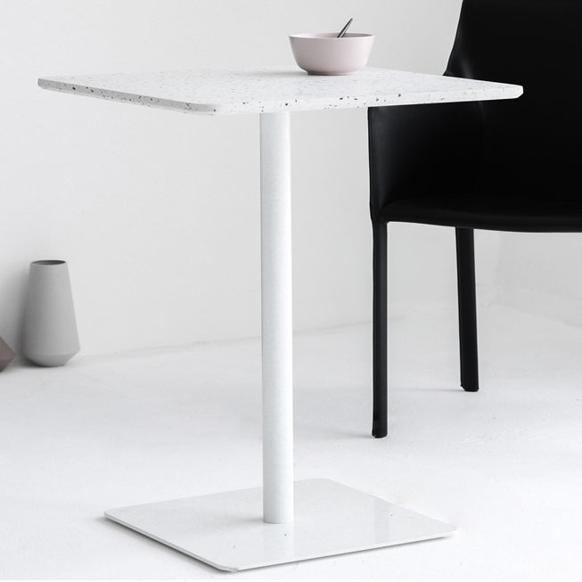 Vierkante voetstuk eettafel Stenen eettafel in industriële stijl voor thuis