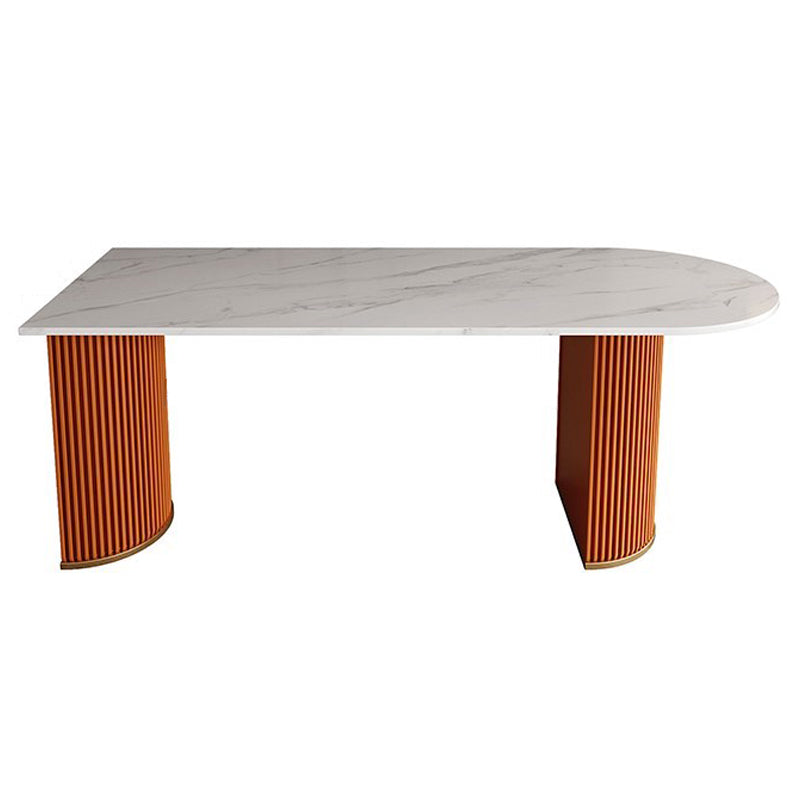 Minimalistischer weißer unregelmäßiger Esstisch Sinterstein Standard Esstisch für Küche