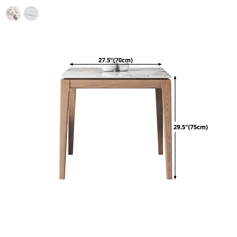 Industrial Style Square Dining Table Stone 4 Legs Dining Site Table for Dining Room