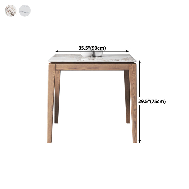 Industrial Style Square Dining Table Stone 4 Legs Dining Site Table for Dining Room