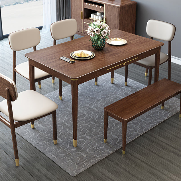 Luxe walnoottafel voor restaurant rechthoek houten eettafel met 4 poten
