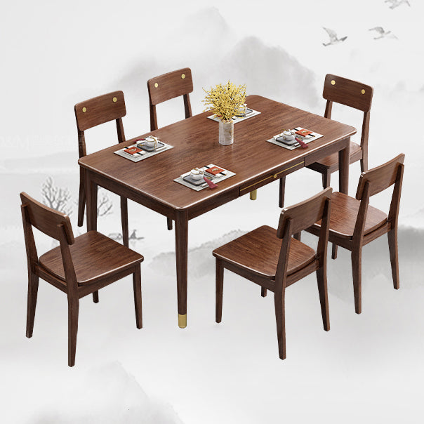 Luxe walnoottafel voor restaurant rechthoek houten eettafel met 4 poten