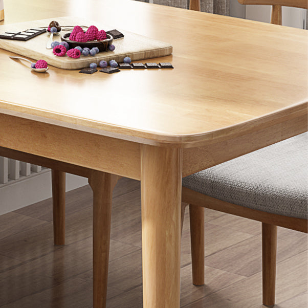 Modern Rubber Wood Table for Restaurant Rectangle Dining Table with 4 Legs