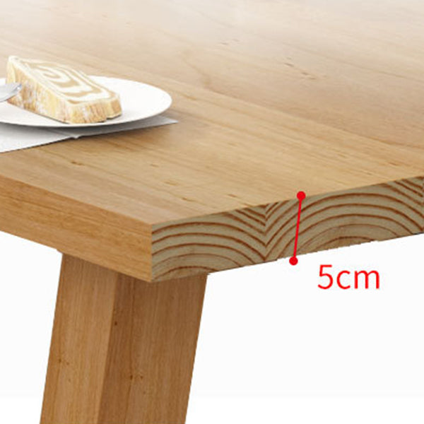 Table à manger en bois massif Table rectangulaire moderne avec base luge en bois de pin