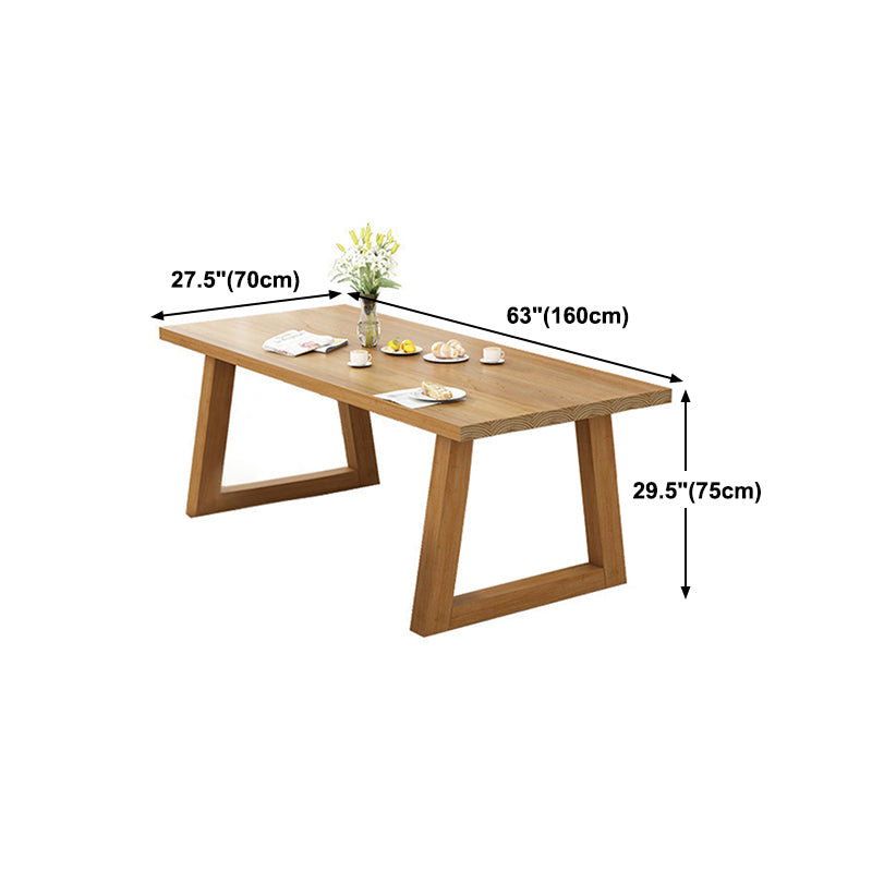 Table à manger en bois massif Table rectangulaire moderne avec base luge en bois de pin