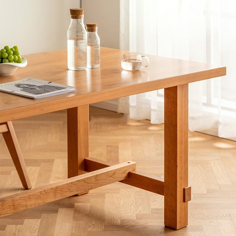 Mesa de comedor de comedor de madera contemporánea con 4 patas