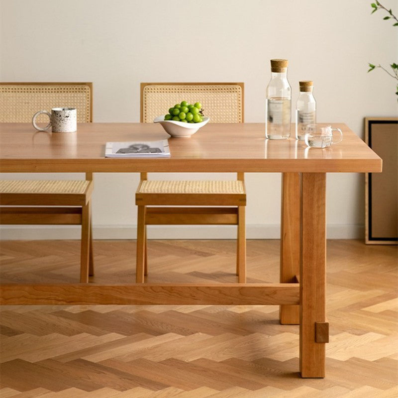 Mesa de comedor de comedor de madera contemporánea con 4 patas