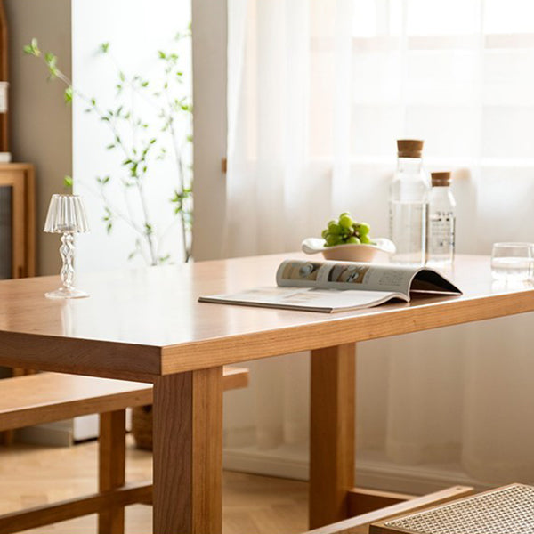 Mesa de comedor de comedor de madera contemporánea con 4 patas