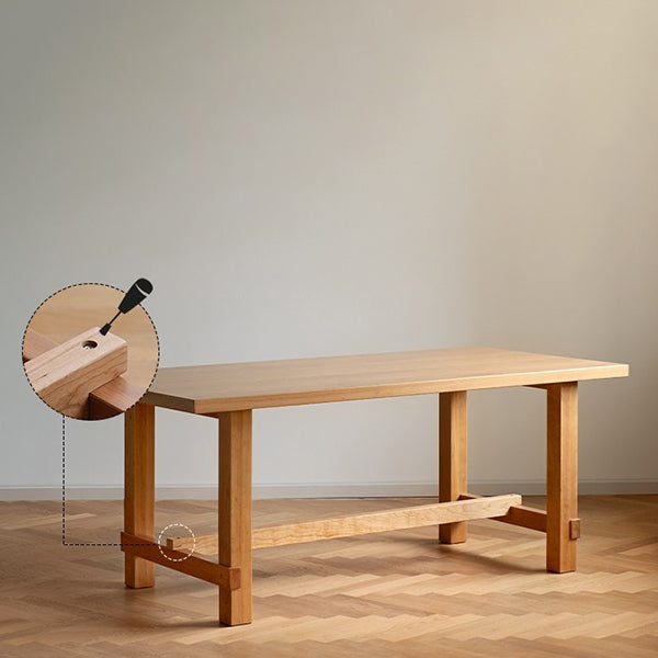 Mesa de comedor de comedor de madera contemporánea con 4 patas