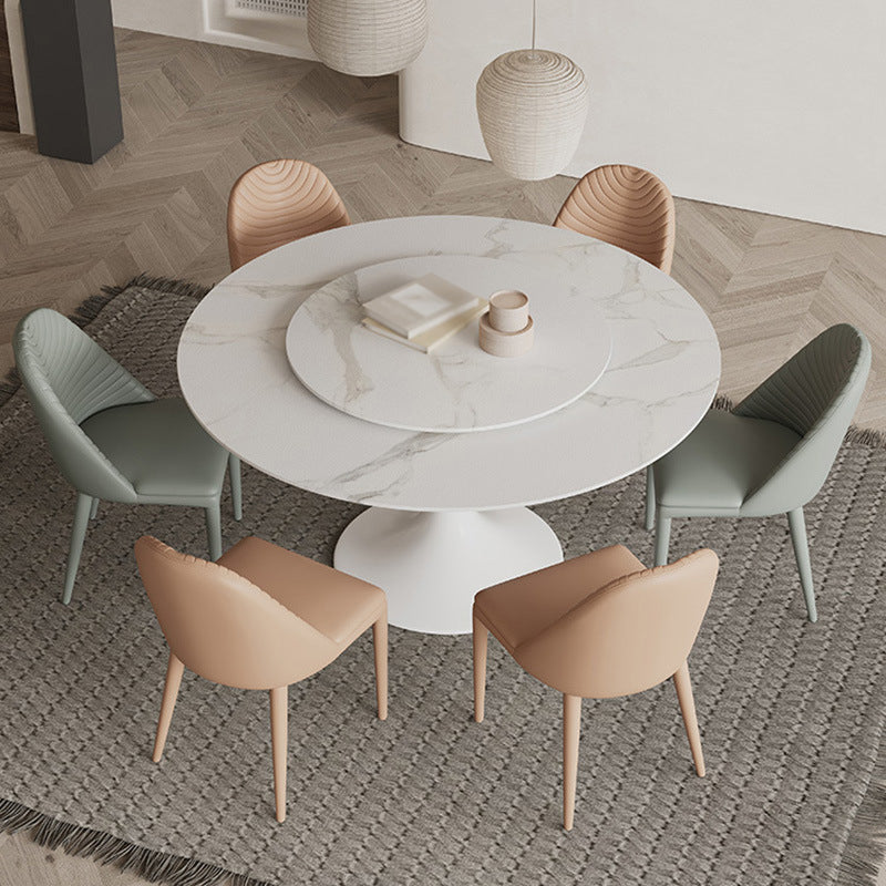 Mesa de comedor de tulipán redonda moderna de acabado mate para el hogar para el hogar