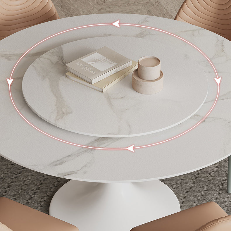 Mesa de comedor de tulipán redonda moderna de acabado mate para el hogar para el hogar