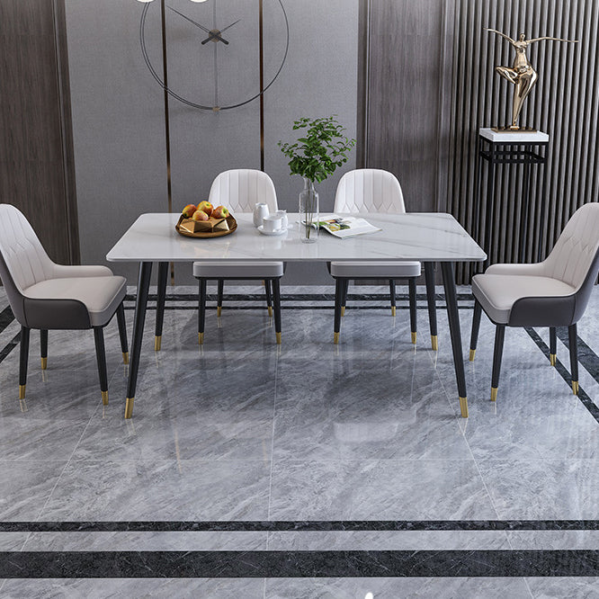 Mesa de comedor de comedor de piedra moderna de acabado mate