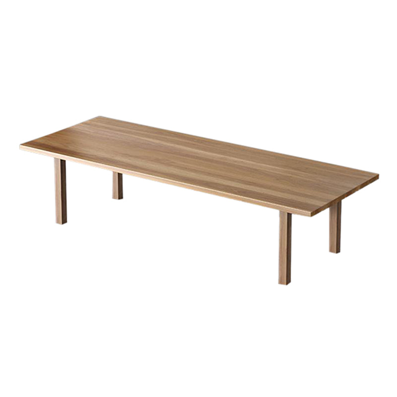 Modern Solid Wood Table for Restaurant Rectangle Brown Dining Table with 4 Legs