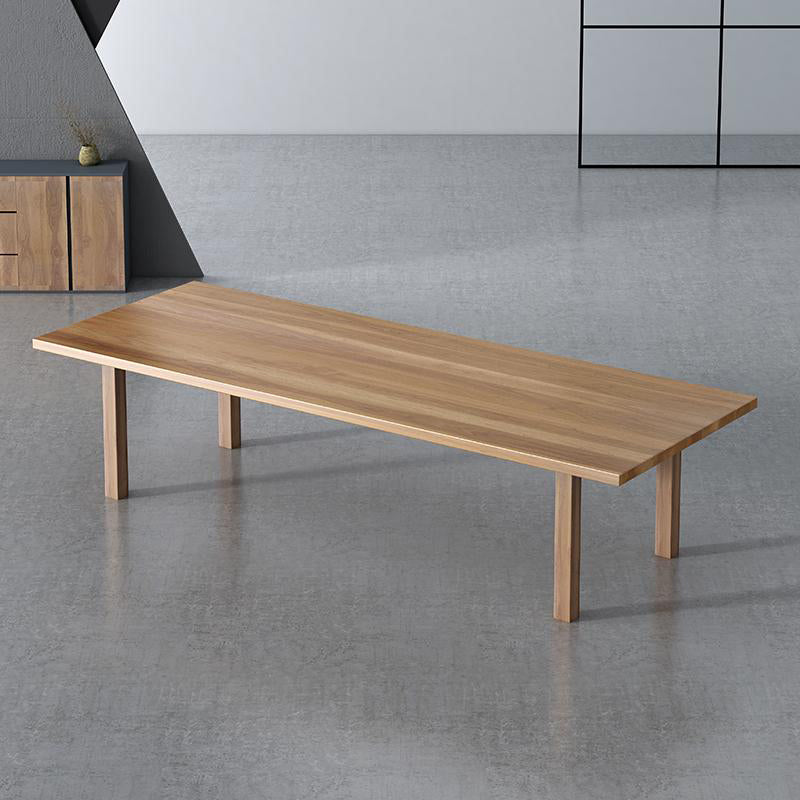 Modern Solid Wood Table for Restaurant Rectangle Brown Dining Table with 4 Legs