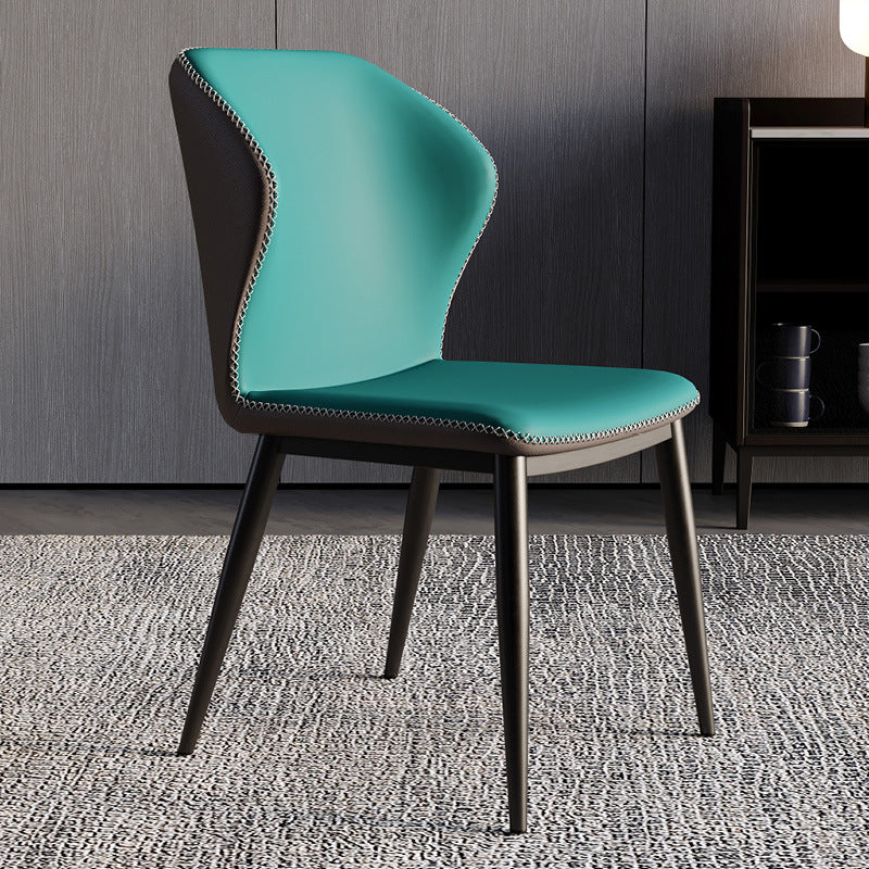 Modern Chairs Dining Armless Wingback Chair with Metal Legs for Kitchen