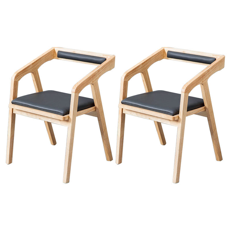 Modern Open Back Arm Chair Upholstered Matte Finish Dining Chair