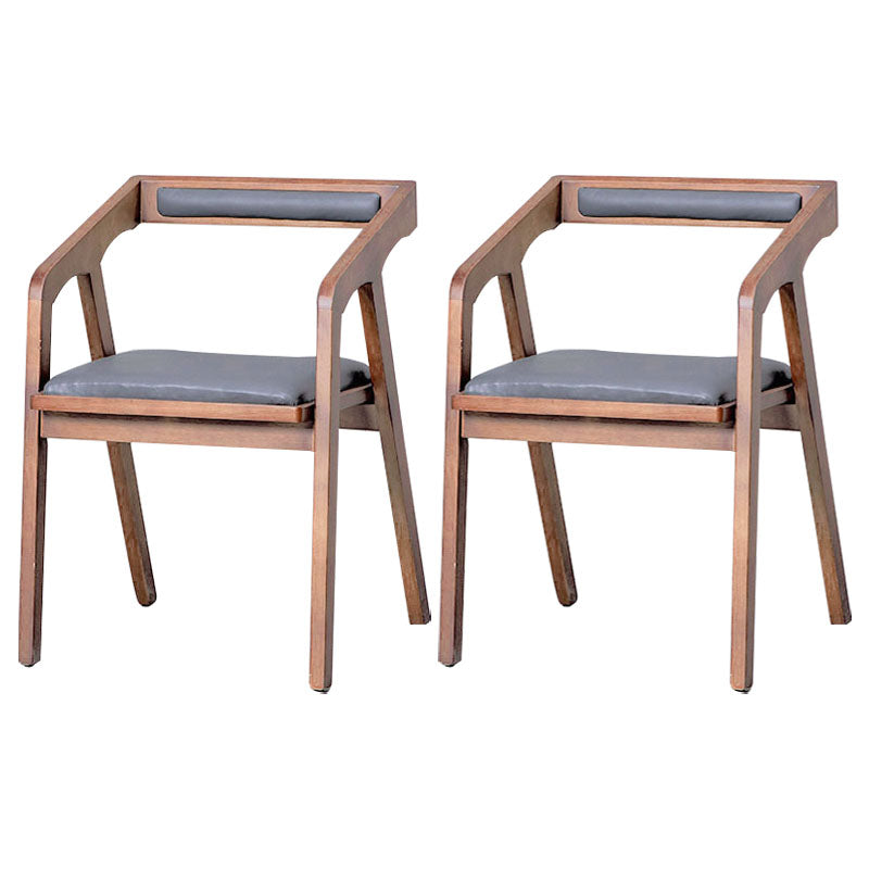Modern Open Back Arm Chair Upholstered Matte Finish Dining Chair