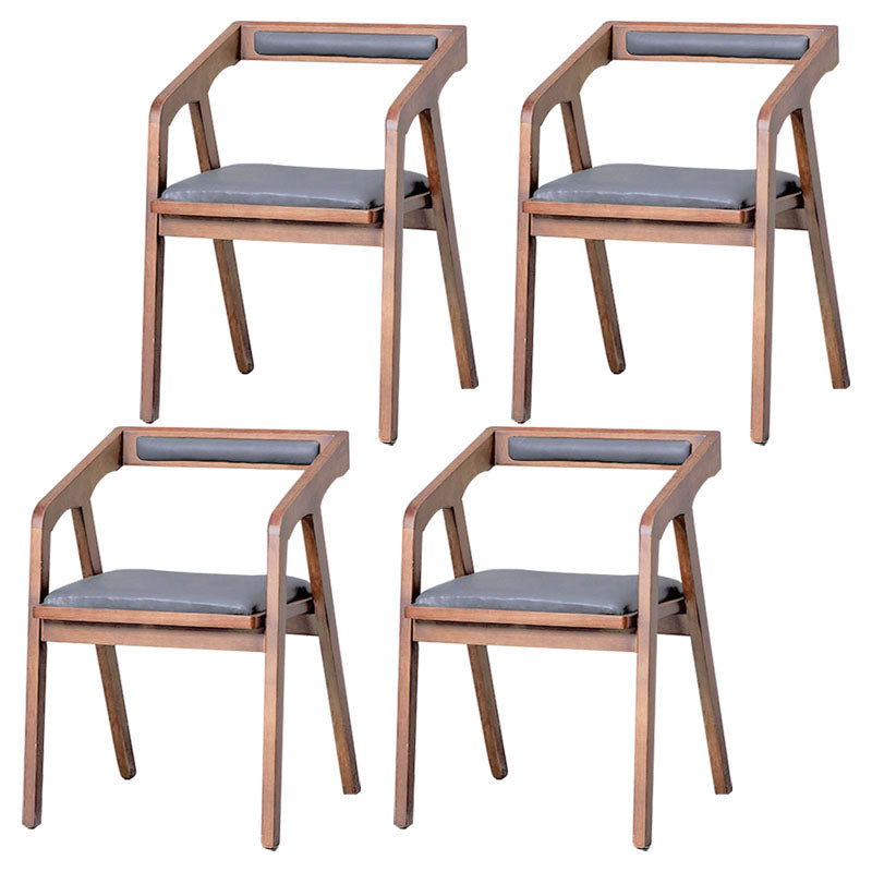 Silla de comedor tapizada con respaldo abierto moderno con acabado mate