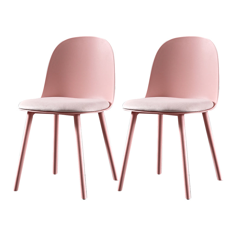 Scandinavian Plastic Dining Armless Chair Solid Back Chair for Home