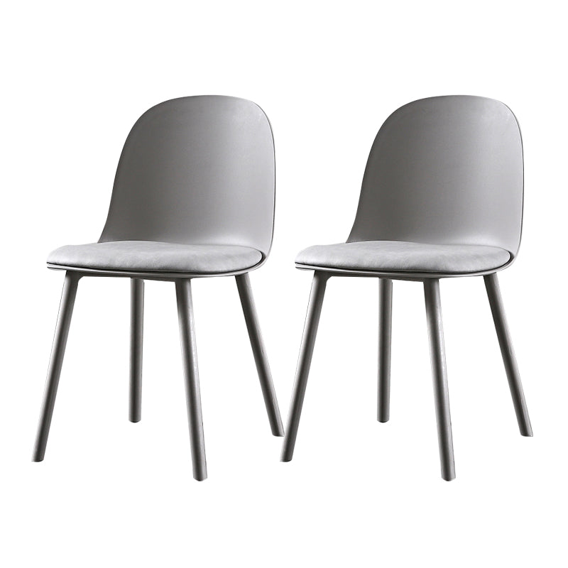 Scandinavian Plastic Dining Armless Chair Solid Back Chair for Home