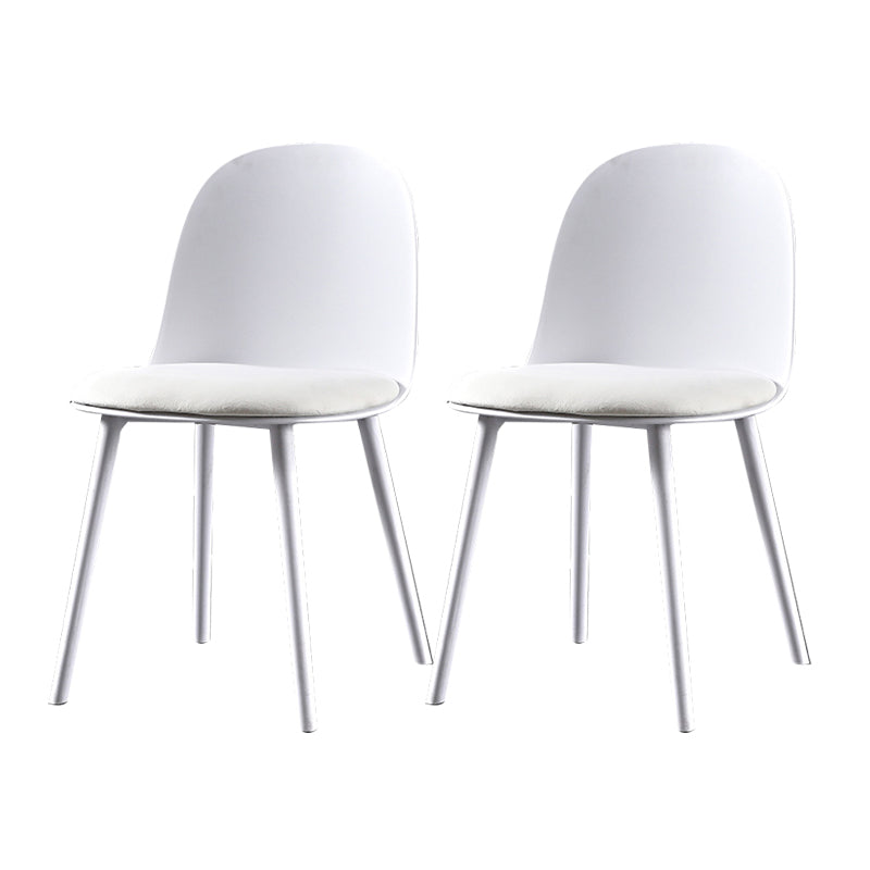Scandinavian Plastic Dining Armless Chair Solid Back Chair for Home
