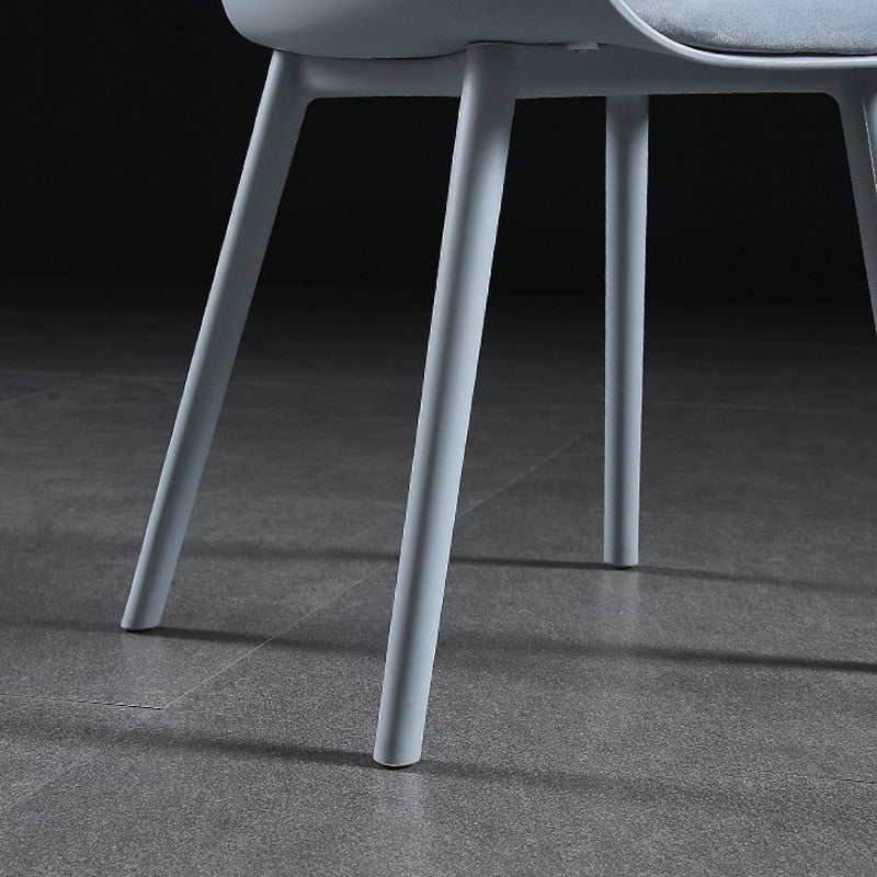 Silla sin brazos de comedor de plástico escandinavo, silla con respaldo sólido para el hogar