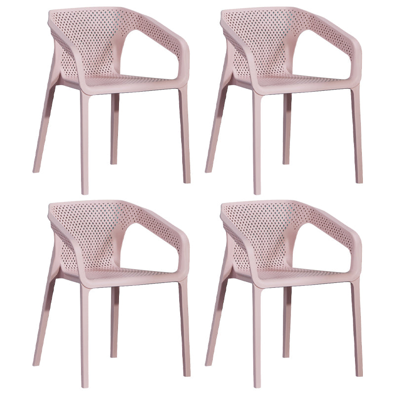 Plastic Scandinavian Dining Kitchen Room  Arm Chair Solid Back Chair