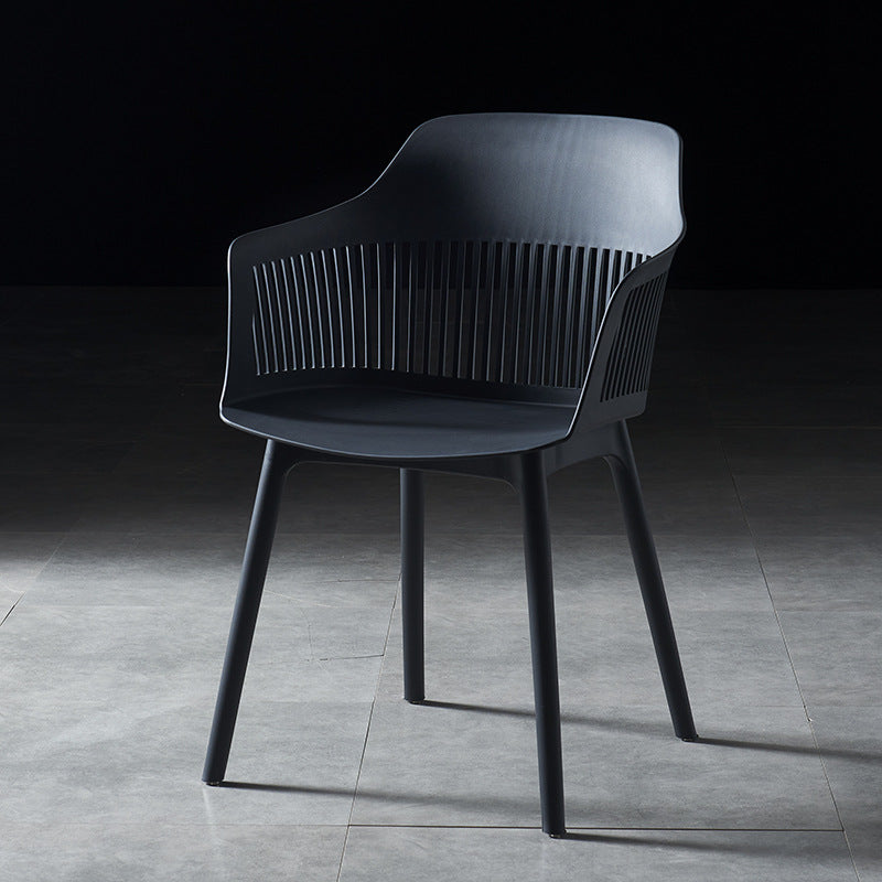 Silla escandinava de plástico para comedor, cocina, sillón con respaldo de listones