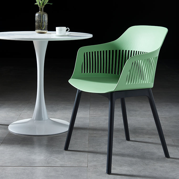 Silla escandinava de plástico para comedor, cocina, sillón con respaldo de listones